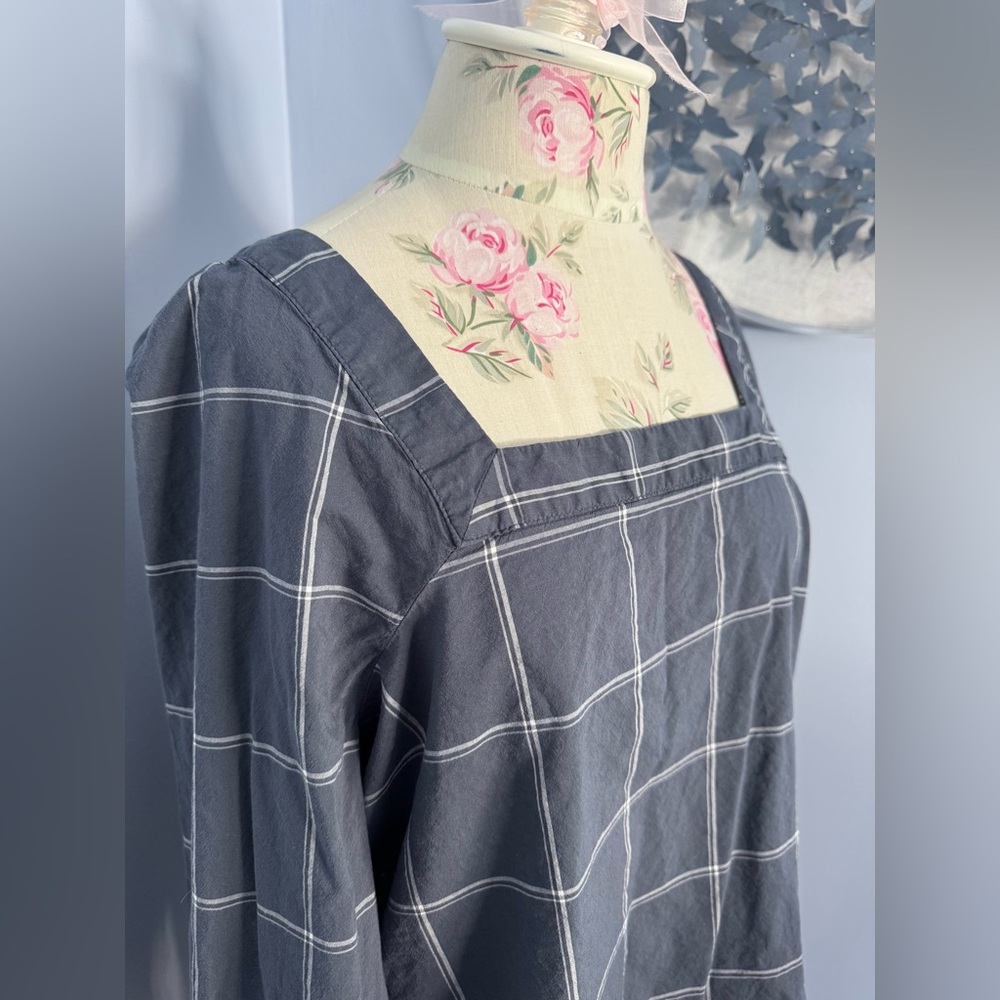 a.n.a Charcoal Checkered Blouse - Picture 2 of 6
